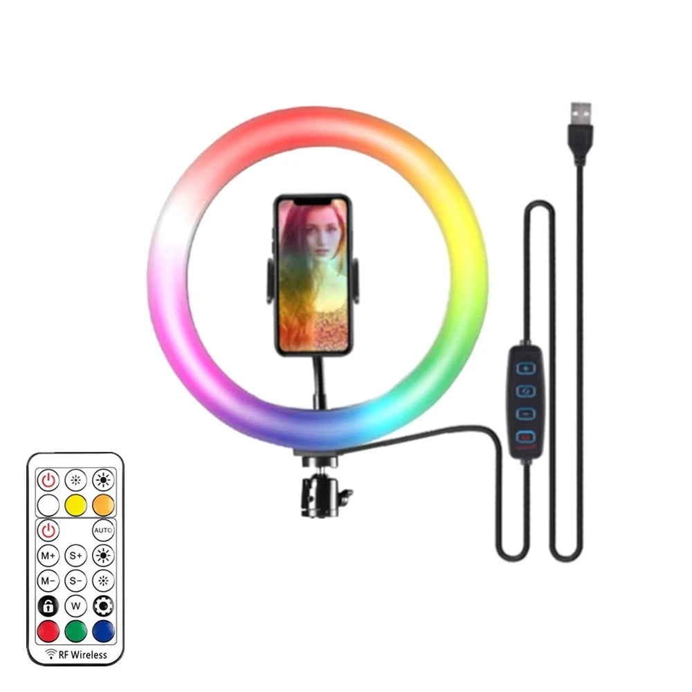 Ring Light RGB 10" com Tripé e Controle – VeFly