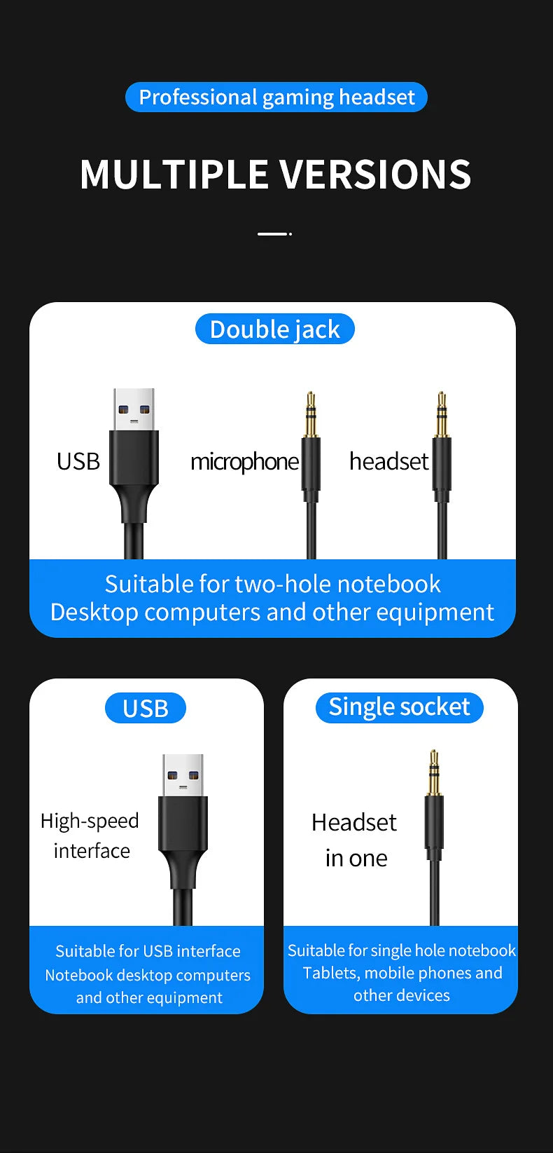 G58 G60 Gaming Headset 7.1 Stereo SVirtual Surround Bass Earphone Headphone with Mic LED Light for Computer PC Gamer Foldable