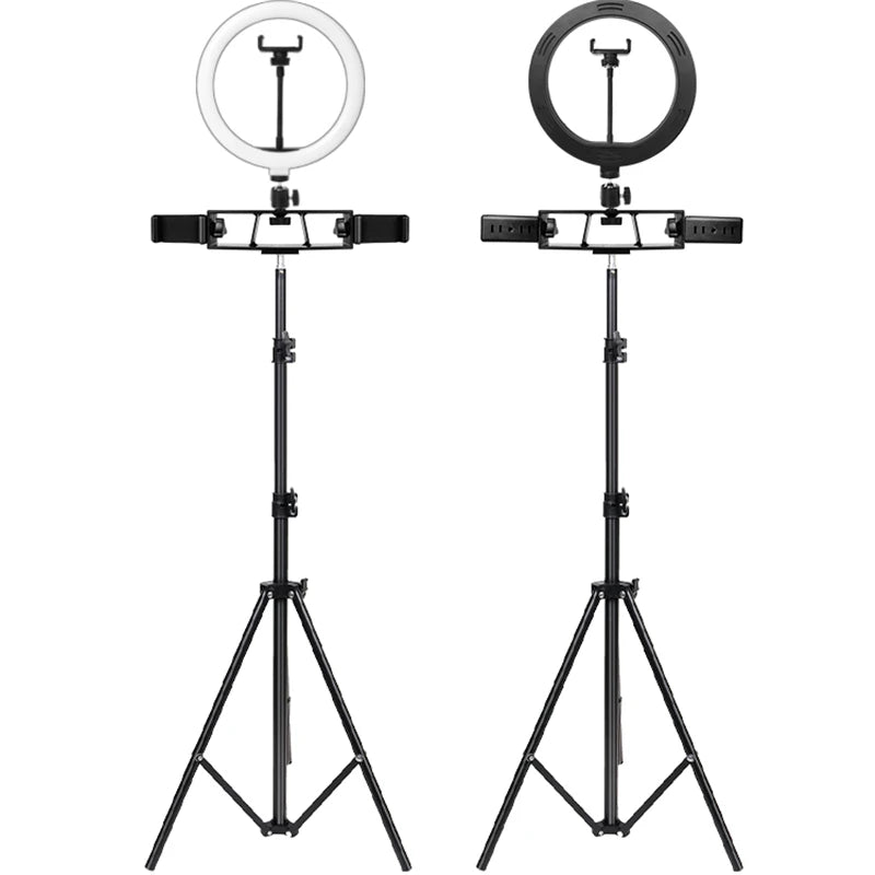 Ring Light LEAFILLIGHT 26/33cm com Tripé Ajustável e Controle – Ideal para Lives, Maquiagem e Estúdio