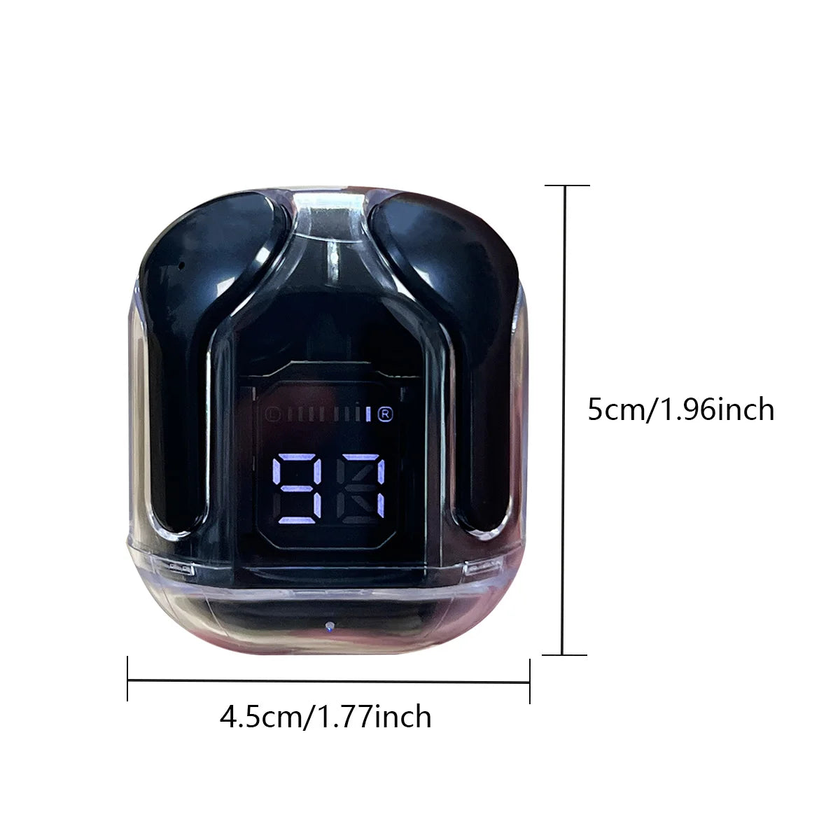 Air31 Wireless headphones with LED power display function, 200mAh small-sized crystal-type earphones with built-in microphone
