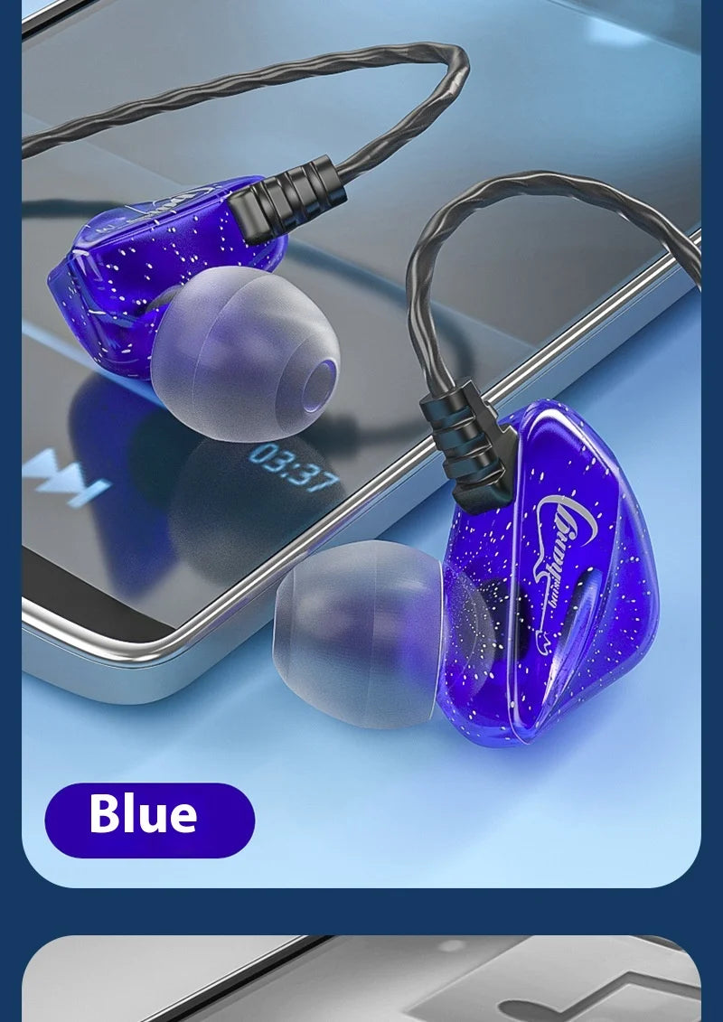 3.5mm Wired Headphones with Microphone Wired In ear Earphone HiFi Bass Stereo Gaming Sport Earphone Earbuds Earhook with Mic