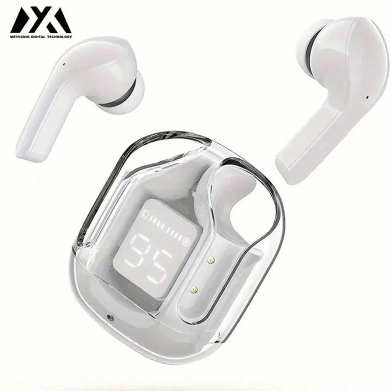 Air31 Wireless headphones with LED power display function, 200mAh small-sized crystal-type earphones with built-in microphone