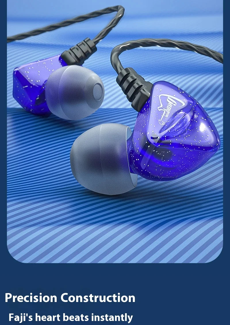 3.5mm Wired Headphones with Microphone Wired In ear Earphone HiFi Bass Stereo Gaming Sport Earphone Earbuds Earhook with Mic