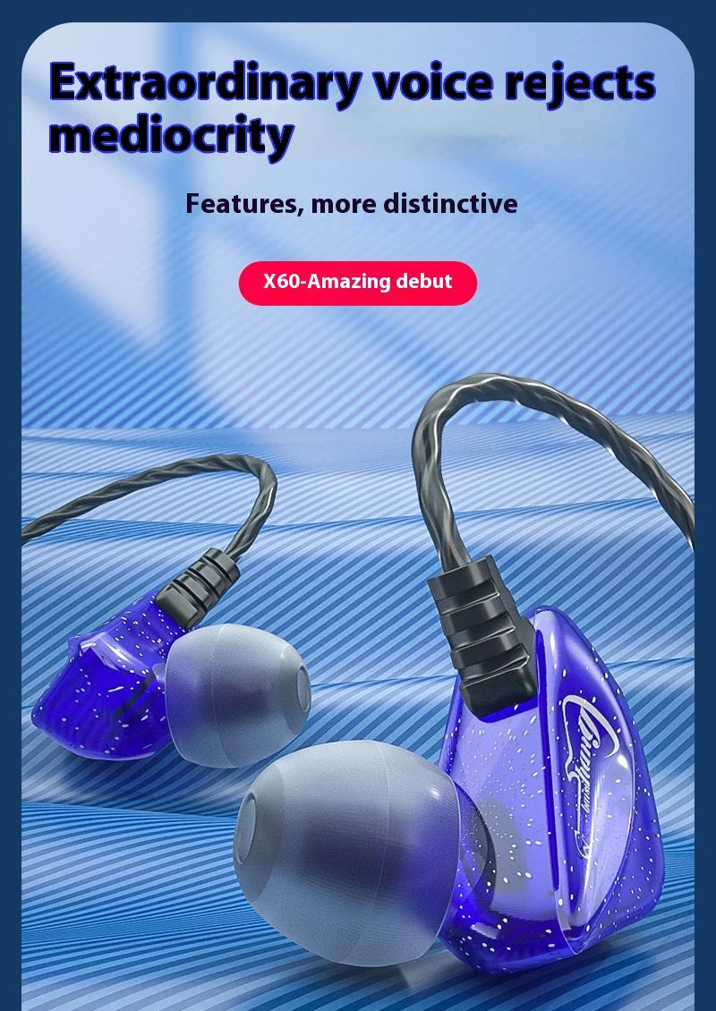 3.5mm Wired Headphones with Microphone Wired In ear Earphone HiFi Bass Stereo Gaming Sport Earphone Earbuds Earhook with Mic
