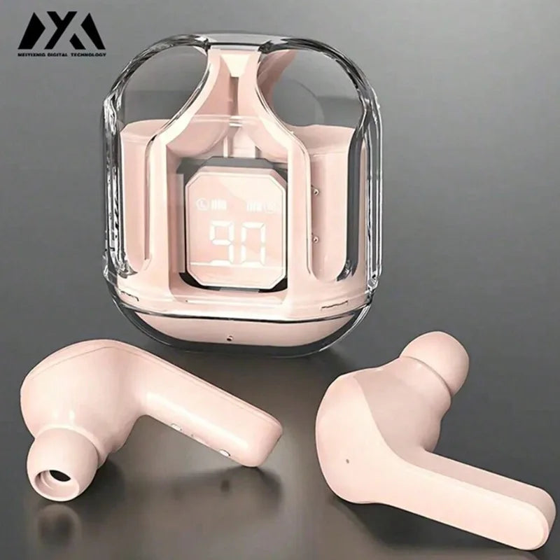 Air31 Wireless headphones with LED power display function, 200mAh small-sized crystal-type earphones with built-in microphone