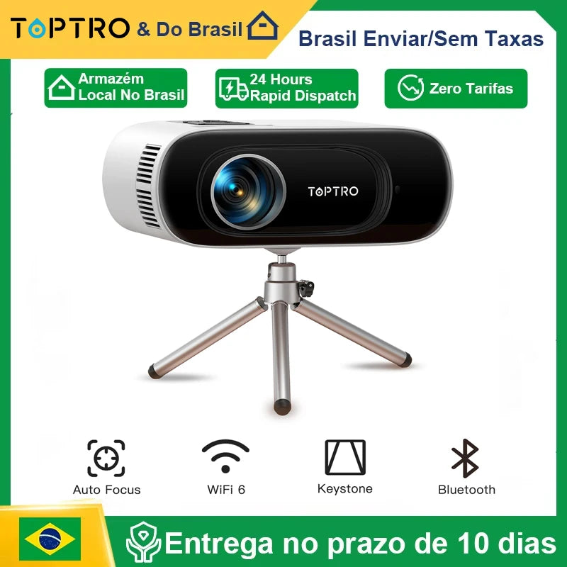 Projetor TOPTRO Digital – 16.000 Lúmens com Bluetooth e Alto-falante Integrado