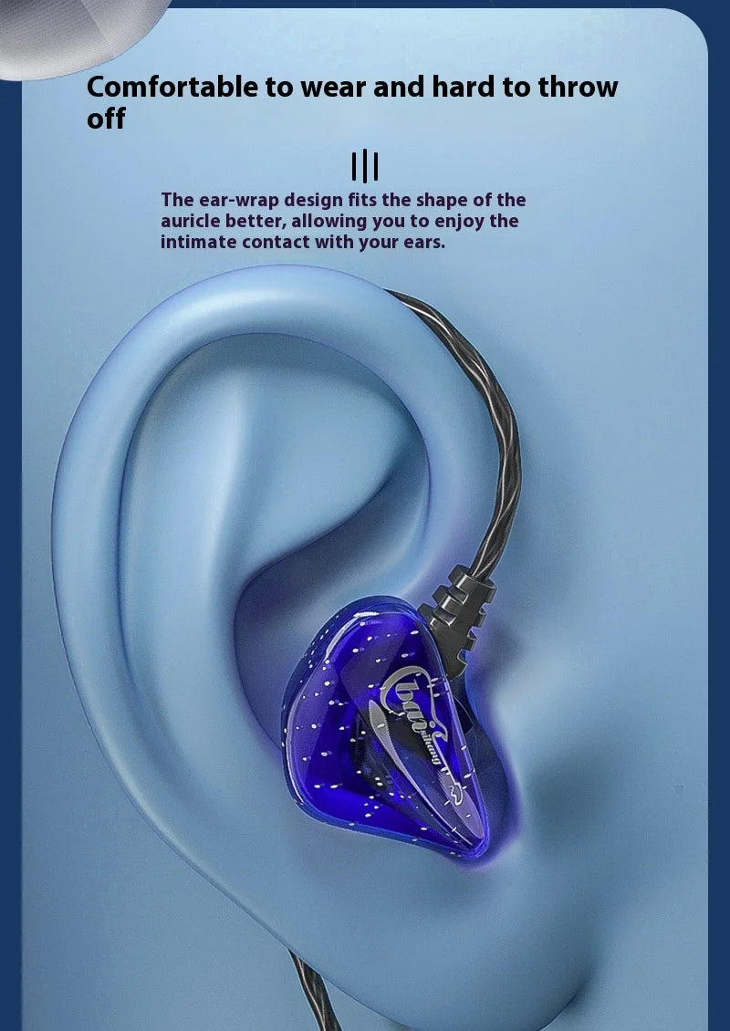 3.5mm Wired Headphones with Microphone Wired In ear Earphone HiFi Bass Stereo Gaming Sport Earphone Earbuds Earhook with Mic