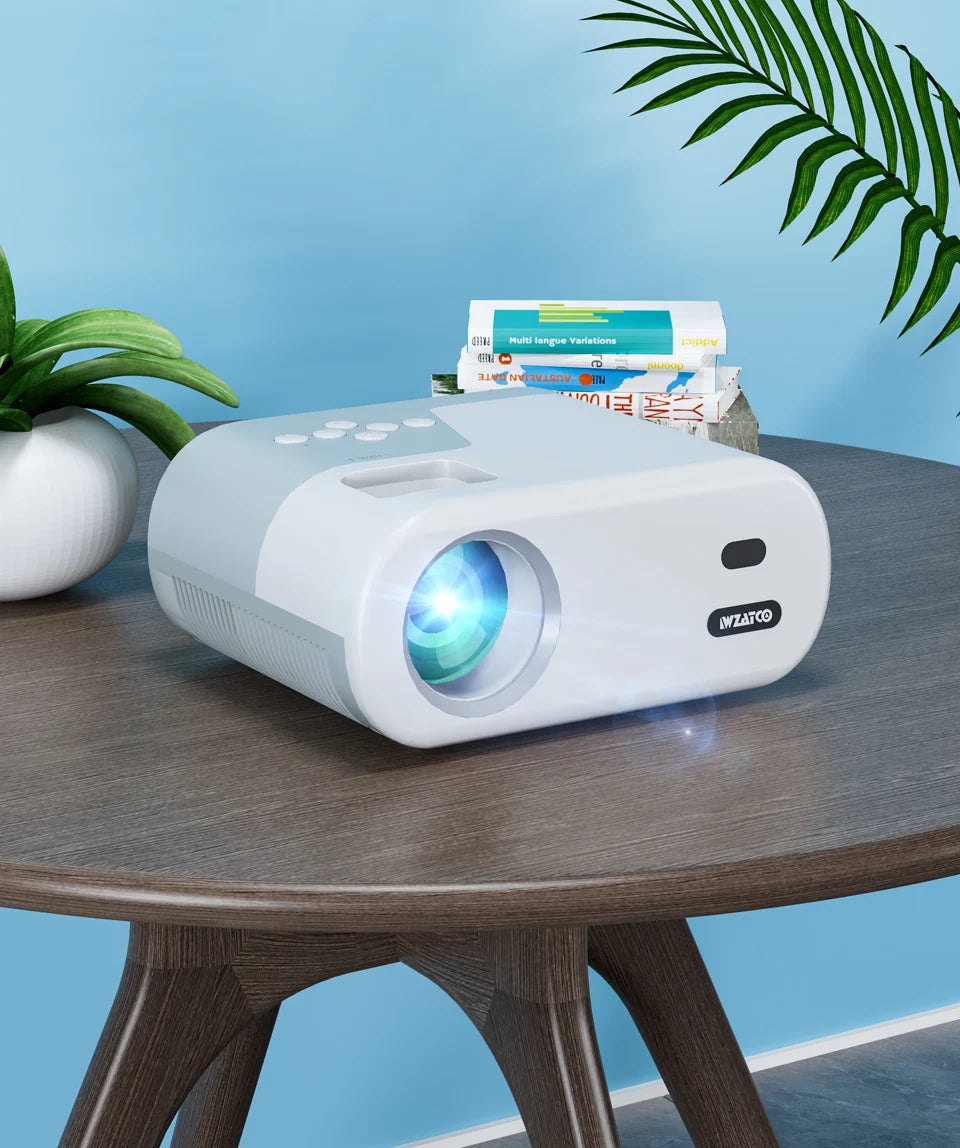 Projetor WZATCO DP02W Mini LED com Wi-Fi – Suporte Full HD 1080P / 4K