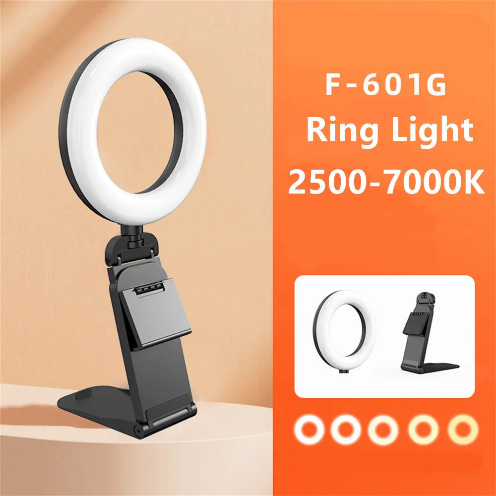 Ring Light CAMOLO com Suporte para Notebook e PC – 3 Cores de Luz