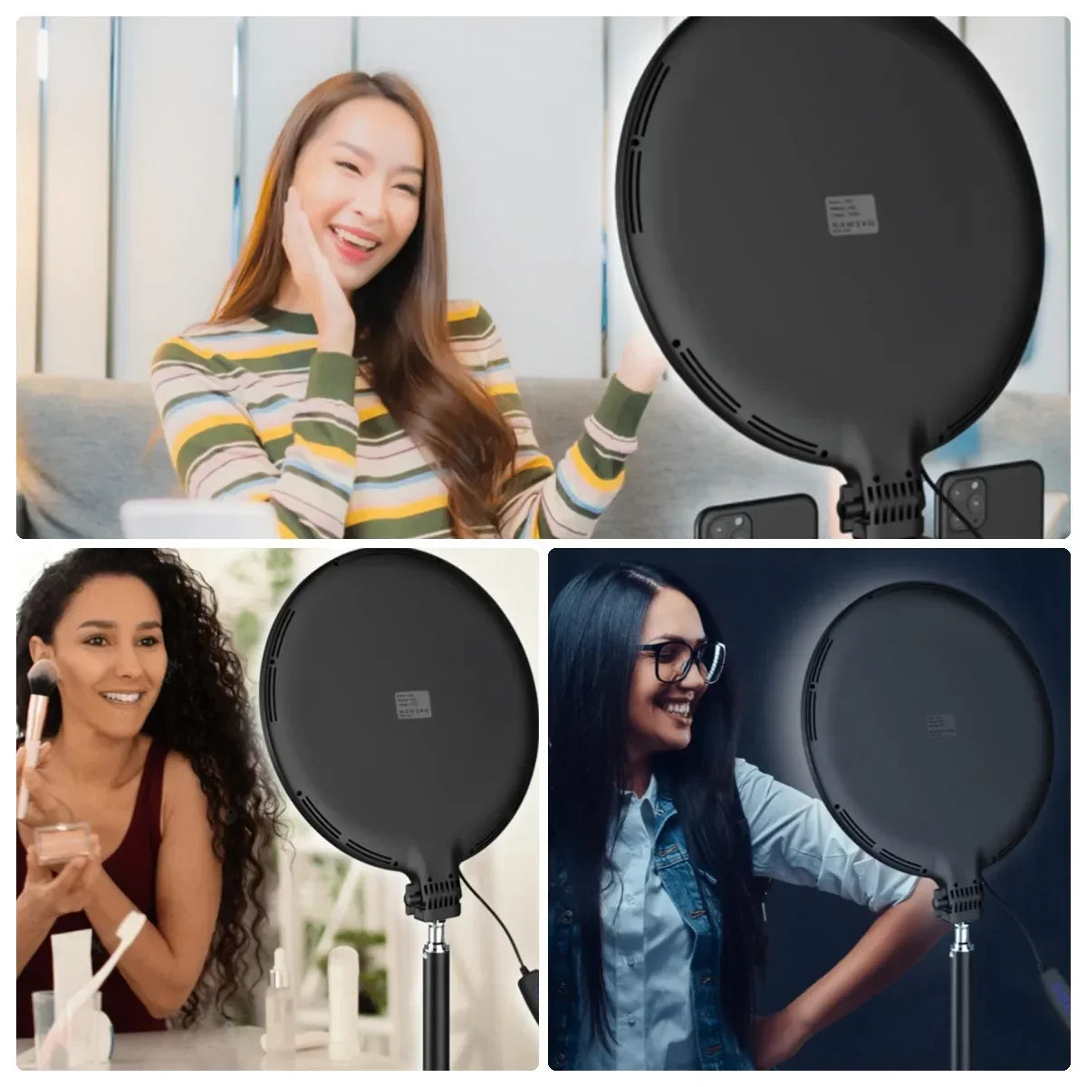 Painel de Luz LED SZKOSTON para Vídeos e Lives – Tripé Ajustável e Temperatura Bicolor