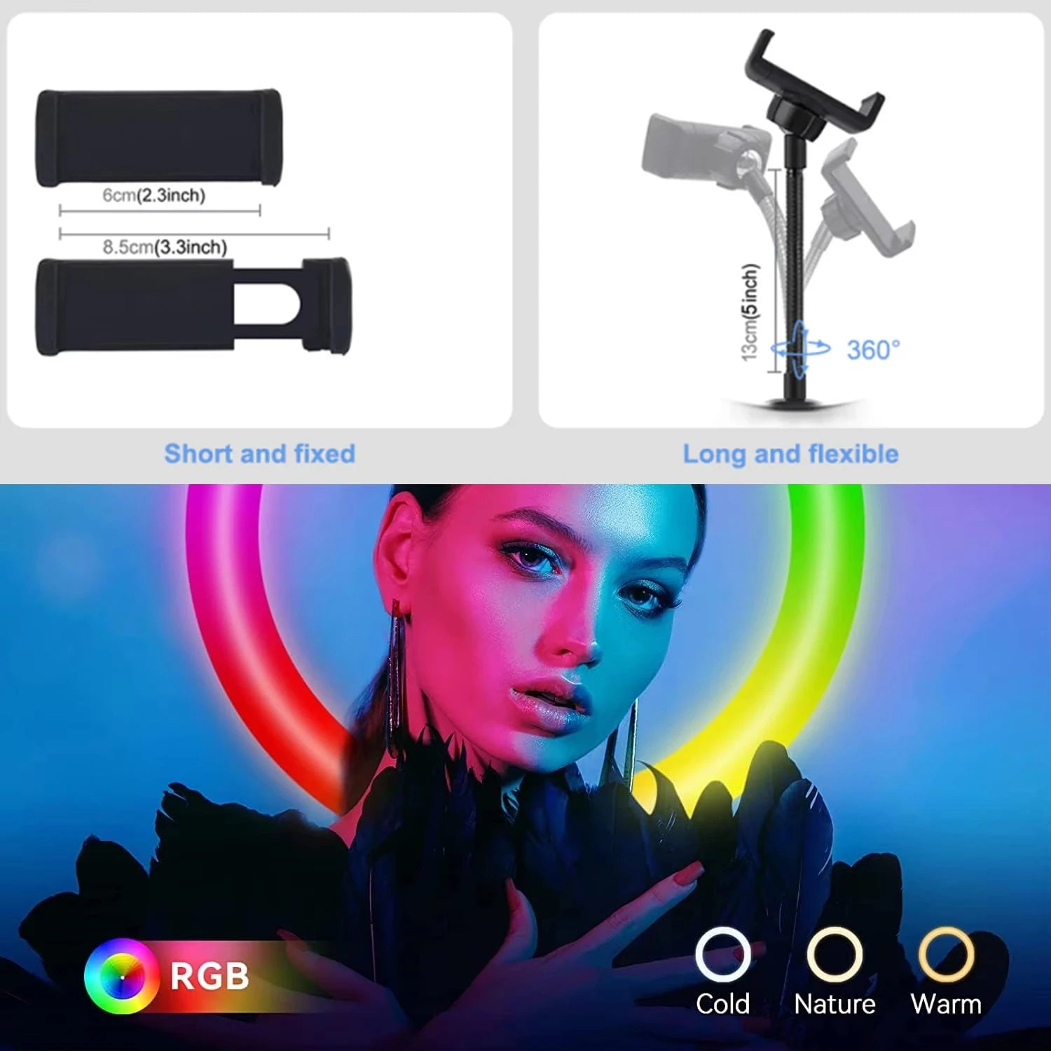 Ring Light RGB 10" com Tripé e Controle – VeFly