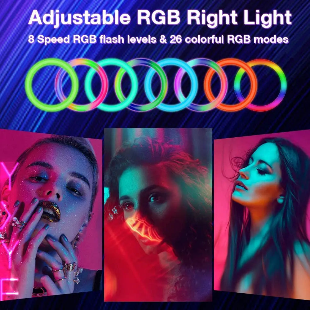 Ring Light RGB 10" com Tripé e Controle – VeFly