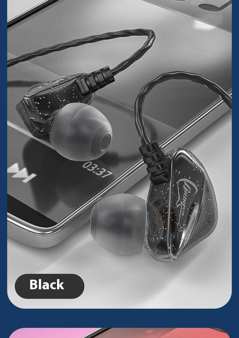 3.5mm Wired Headphones with Microphone Wired In ear Earphone HiFi Bass Stereo Gaming Sport Earphone Earbuds Earhook with Mic