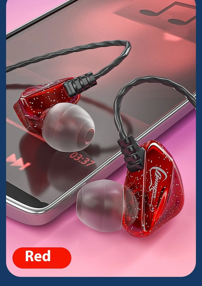 3.5mm Wired Headphones with Microphone Wired In ear Earphone HiFi Bass Stereo Gaming Sport Earphone Earbuds Earhook with Mic