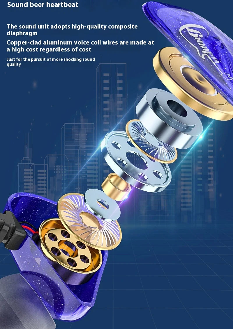 3.5mm Wired Headphones with Microphone Wired In ear Earphone HiFi Bass Stereo Gaming Sport Earphone Earbuds Earhook with Mic